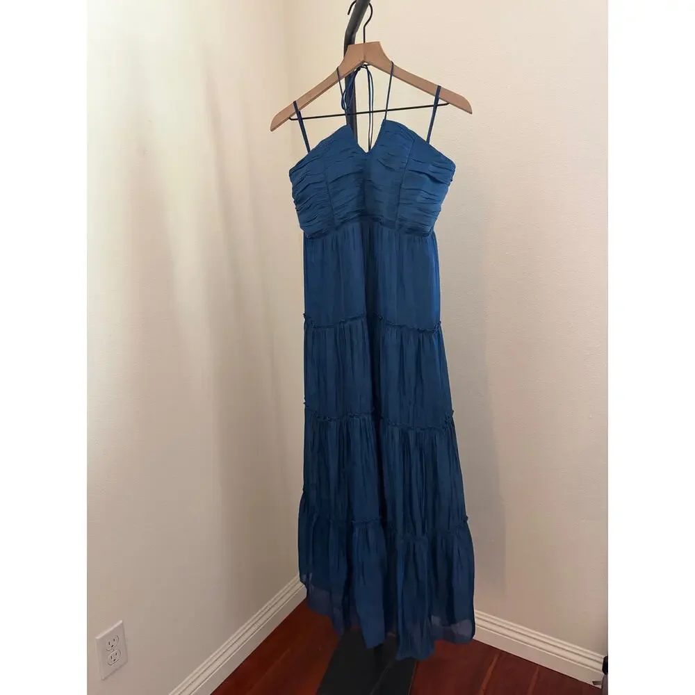 $172 New O.P.T east navy blue midi dress sz M - Picture 5 of 10